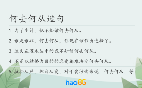 何去何从造句