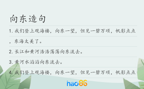 向东造句