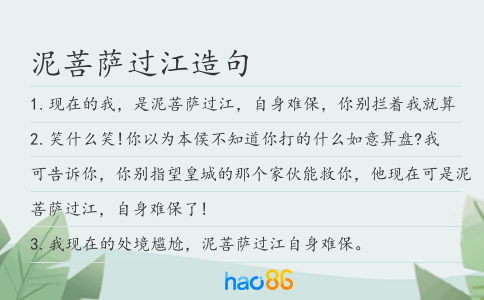 泥菩萨过江造句
