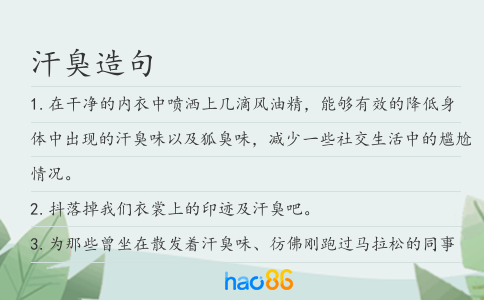 汗臭造句