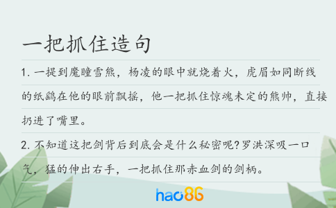 一把抓住造句