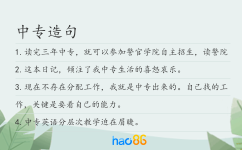 中专造句