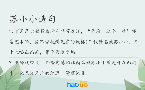苏小小造句