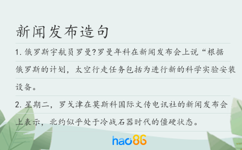 新闻发布造句