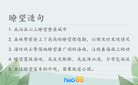 瞭望造句