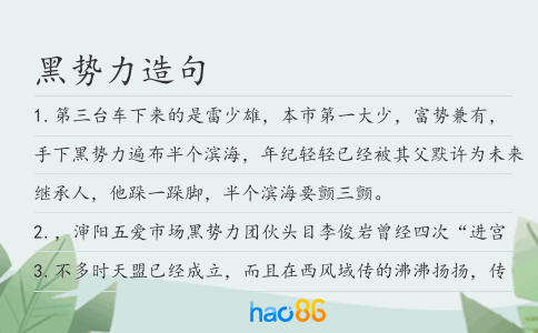 黑势力造句