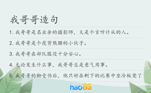 我哥哥造句