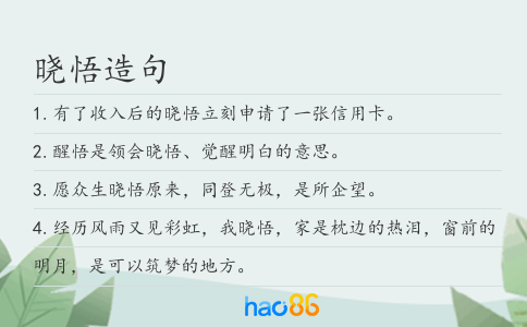 晓悟造句