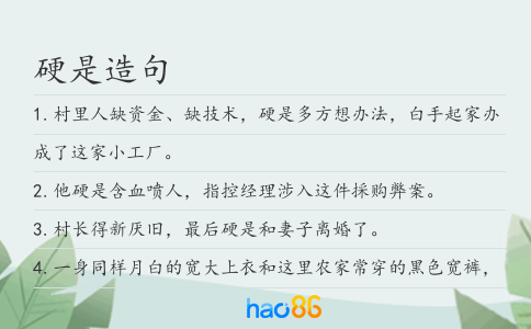 硬是造句