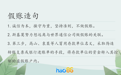假账造句