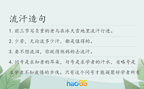 流汗造句