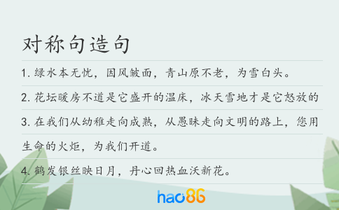 对称句造句