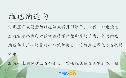 维也纳造句