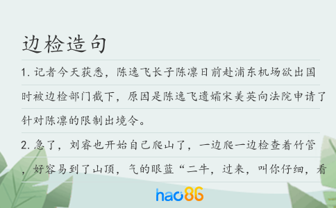 边检造句