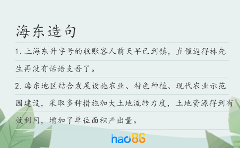 海东造句