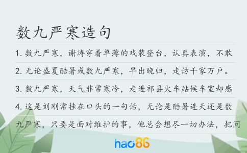 数九严寒造句