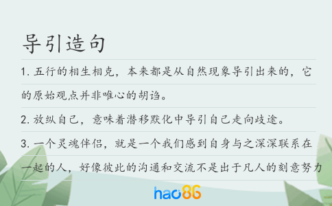 导引造句