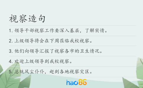 视察造句