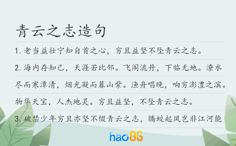 青云之志造句