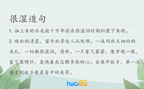 很湿造句