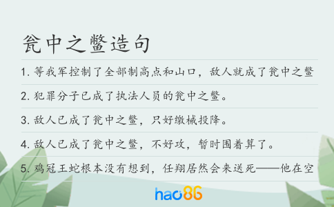 瓮中之鳖造句