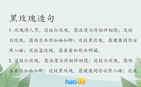 黑玫瑰造句