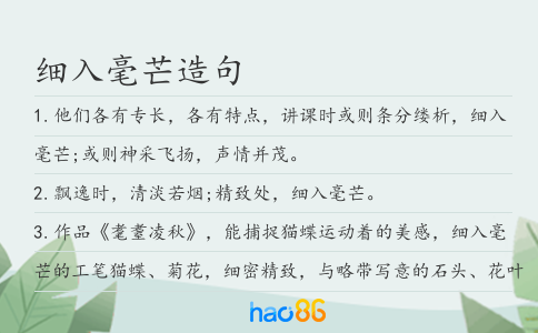 细入毫芒造句