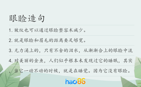 眼睑造句
