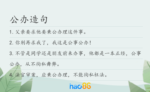 公办造句