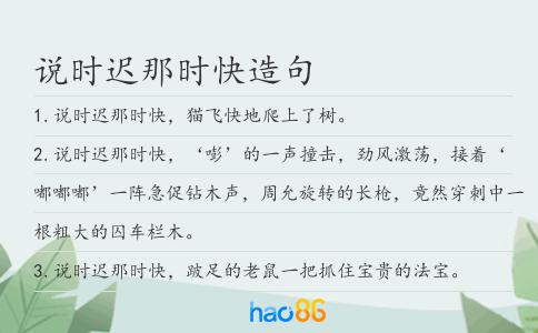 说时迟那时快造句