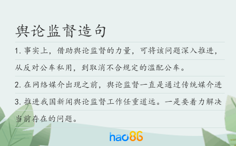舆论监督造句