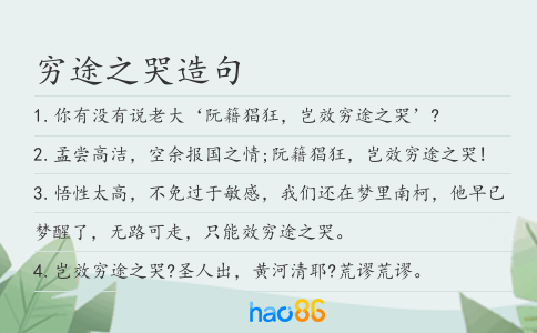 穷途之哭造句