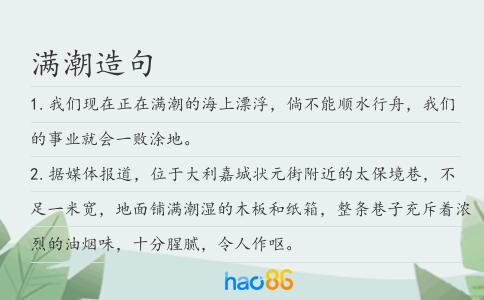 满潮造句
