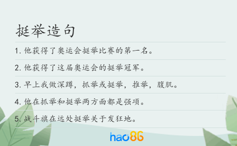 挺举造句