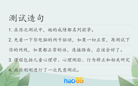 测试造句