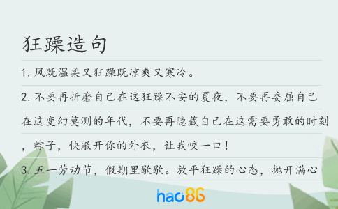 狂躁造句