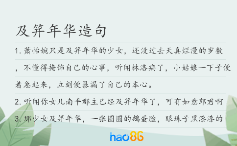 及笄年华造句