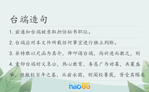 台端造句