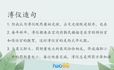 溥仪造句