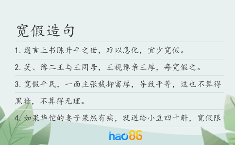 宽假造句