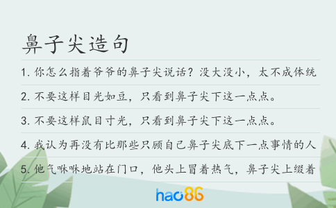 鼻子尖造句