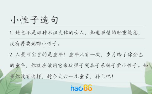 小性子造句