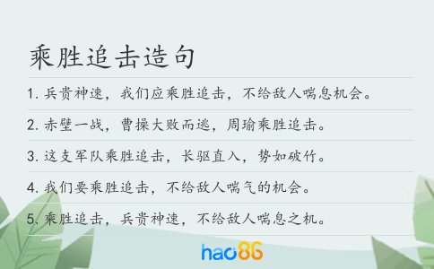 乘胜追击造句