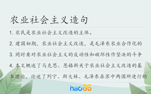 农业社会主义造句