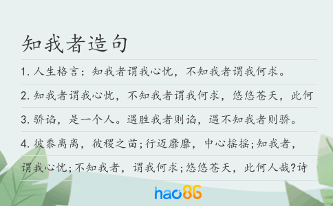 知我者造句
