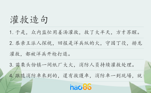 灌救造句