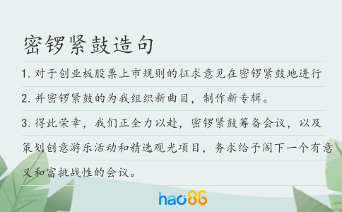 密锣紧鼓造句