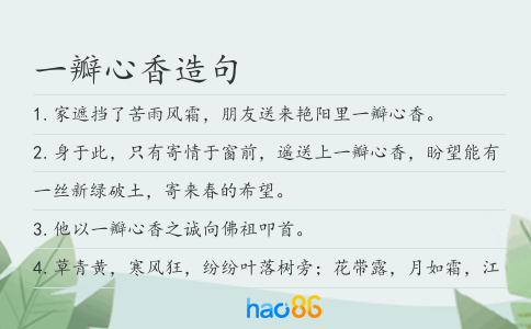 一瓣心香造句