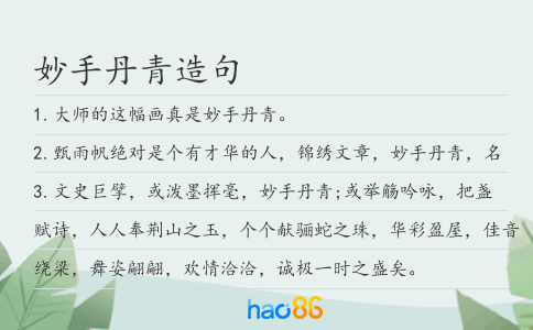 妙手丹青造句