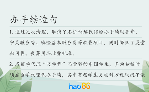 办手续造句